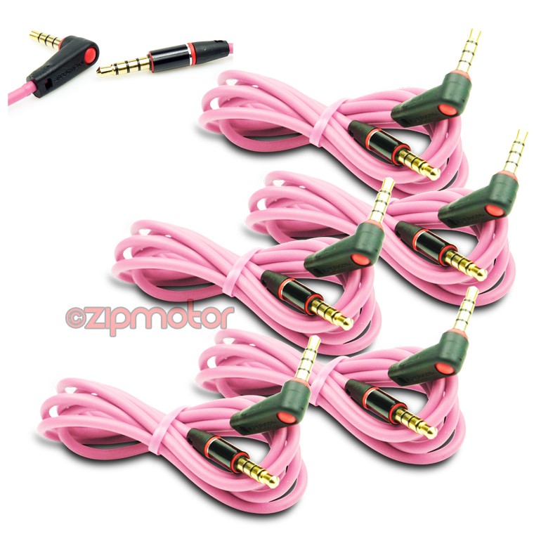 5X 4FT 3.5MM AUX L M/M AUDIO CABLE CORD PINK FOR LG OPTIMUS G2 HTC ONE MOTO X G