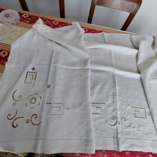 Lunga striscia finta in lino cm 220x83 Ricamata a mano tovaglia altare?