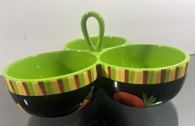 Crate & Barrel CALIENTE FIESTA 8 1/4'' Salsa Guacamole Sampler New with Tag