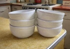 FIESTA WHITE Set of 6 Coupe Cereal / Soup Bowls Classic Rim Fiestaware USA VTG