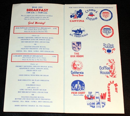 Disneyland MENU 1976 Hotel Room Service American USA Bicentennial Disney Vault - Picture 5 of 11