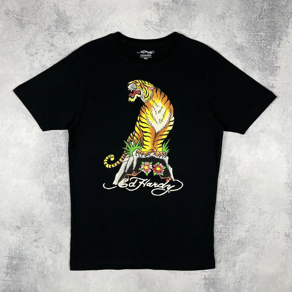 Camiseta Ed Hardy Loungewear Tiger Tattoo Big Logo Y2K para hombre talla pequ... - Imagen 2 de 4