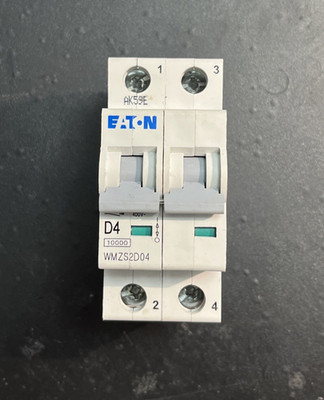EATON WMZS2D04 CIRCUIT BREAKER, 2P, 1A, 277/480VAC, 10kA, TYPE C, NIB