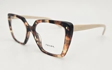 Prada Eyeglasses VPR 16Z NEW Color 07R-1O1 Light Havana Size 53 Square Cat Eye