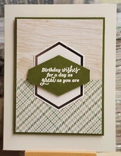 Stampin Up FOR THE GUYS DSP * BIRTHDAY WISHES * CARD KIT-Makes 3-PLAID/WOODGRAIN