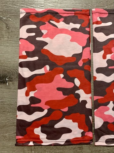 2er Pack Mehrzweck Gesichtsmaske Schlauchschal Kopf Hals Gamasche Rot Rosa Schwarz Camouflage - Bild 5 von 6