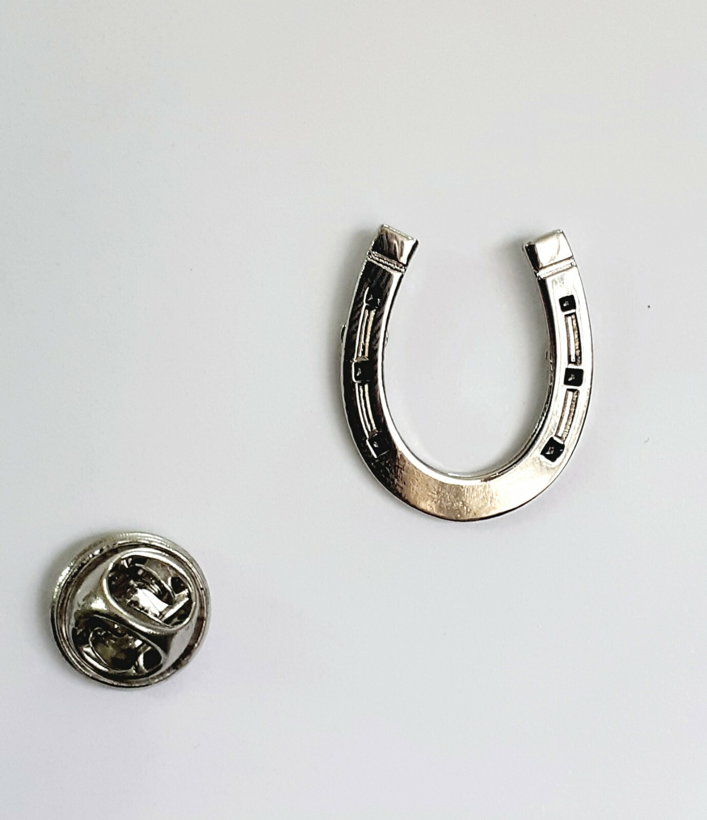 Horseshoe Lapel Pin Badge, Silver Pin Brooch Metal Enamel Fashion
