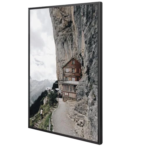 Aluminum Picture Frame Poster Frame Acrylic Front Black Gold 12 Sizes Wall Mount - Image 3 of 4