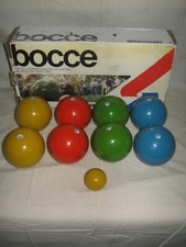 Vintage Sportscraft Bocce Ball Set 4 1/2" Laquered Balls Model 10197 Italy 1981