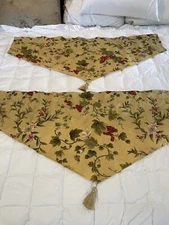 Vintage Waverly Home Classics Scalloped Valance Floral Lot 2 Tassel gold 50”