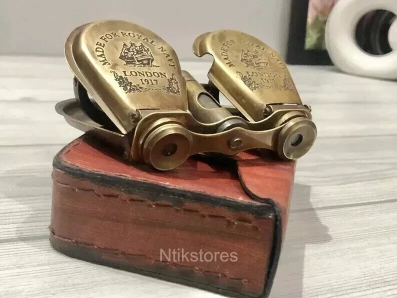 Brass Binocular Maritime Vintage Made for Royal Navy London 1917 Monoculars - Image 2 of 4