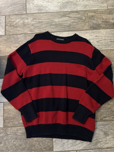 Brandy Melville Jumper One Size Navy Red Striped Oversized Cotton Knit Sweater