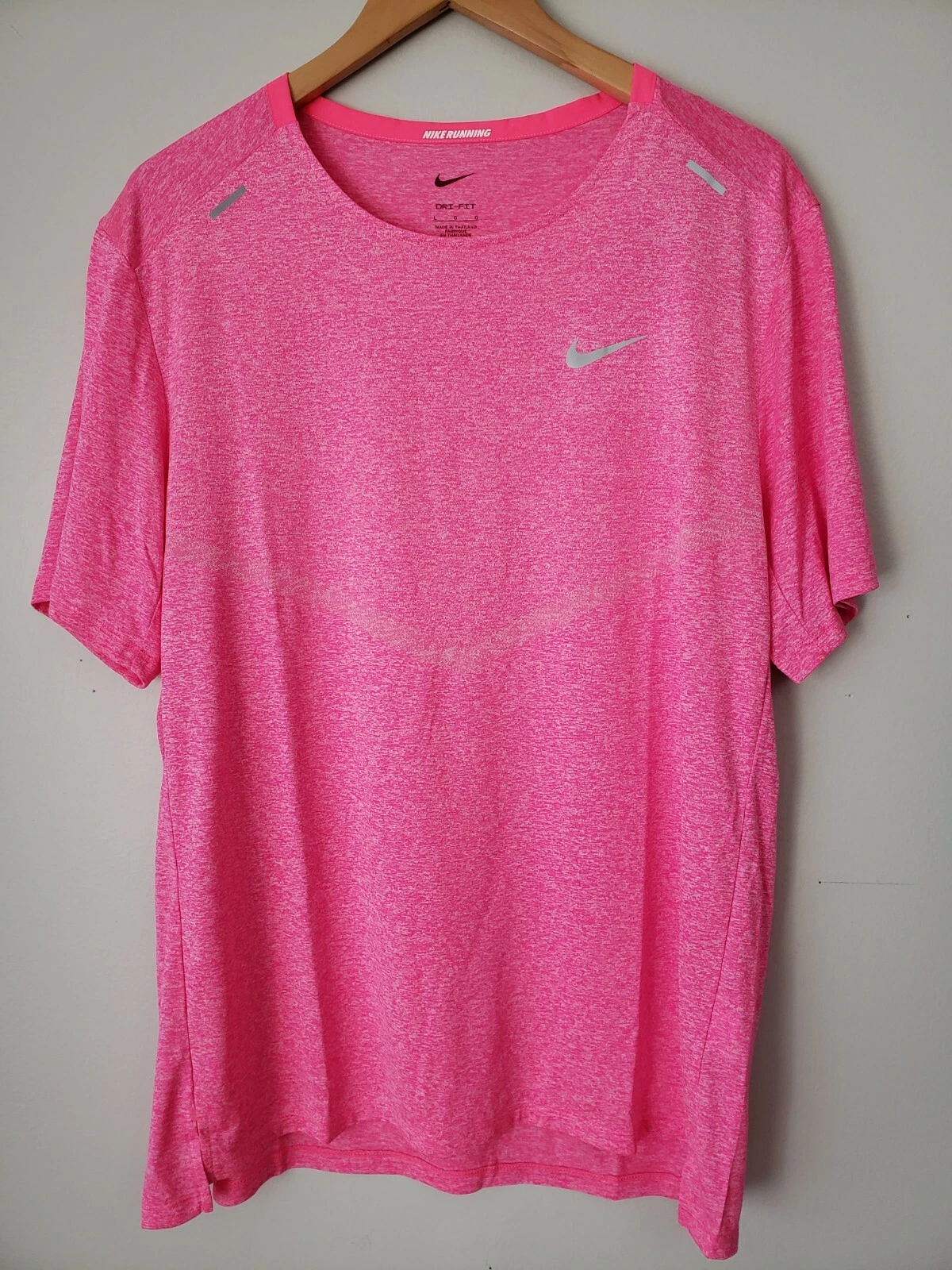 Nike Dri-FIT Rise 365 Size XLarge Running T-Shirt CZ9184-640 Pink Heather