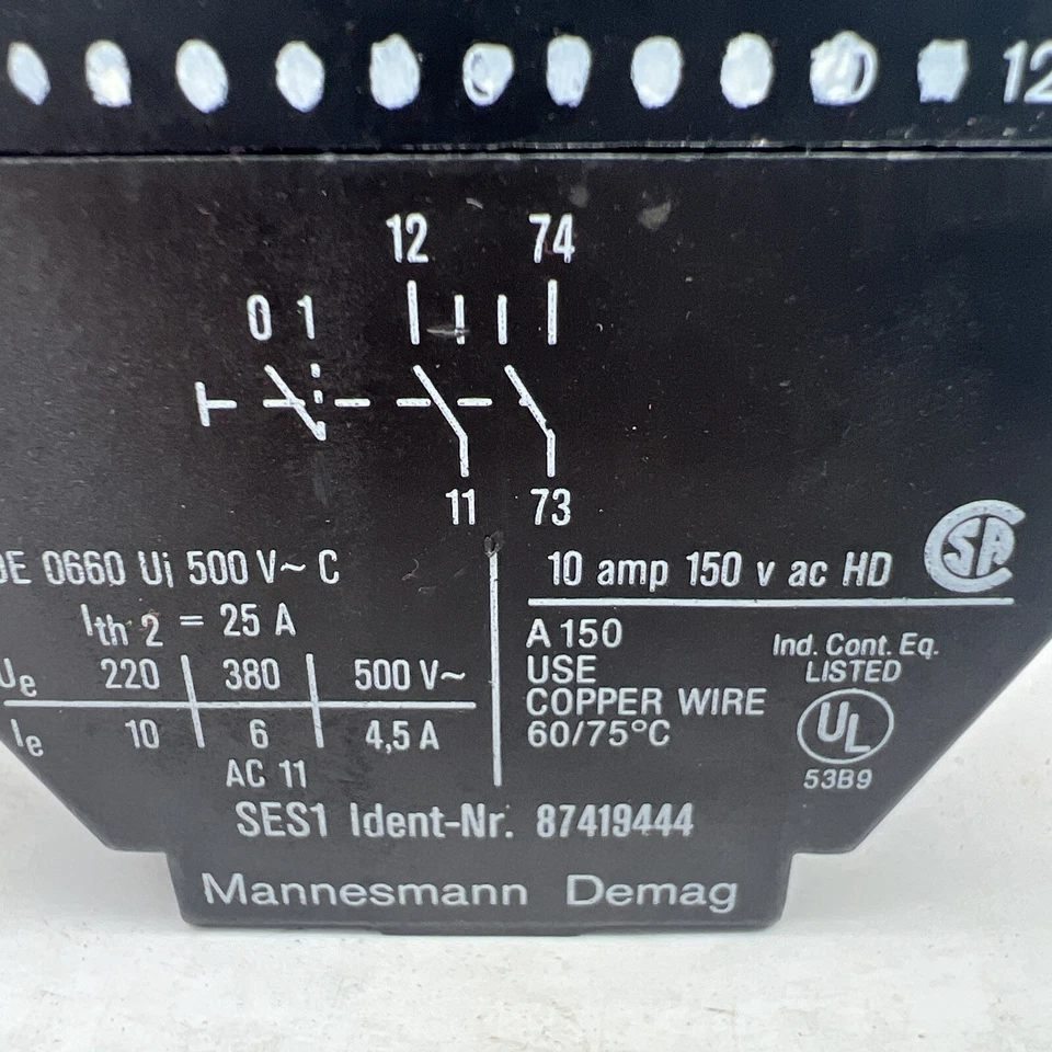 🔥Mannesmann Demag 87419444 Contact Block 25A/500V-10A/150V,Used,FreeShip🇺🇸 - Image 2 of 4