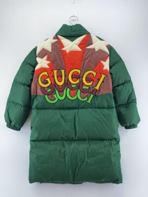 Gucci Down Coat 140cm Nylon Green Allover Pattern 677640 | eBay