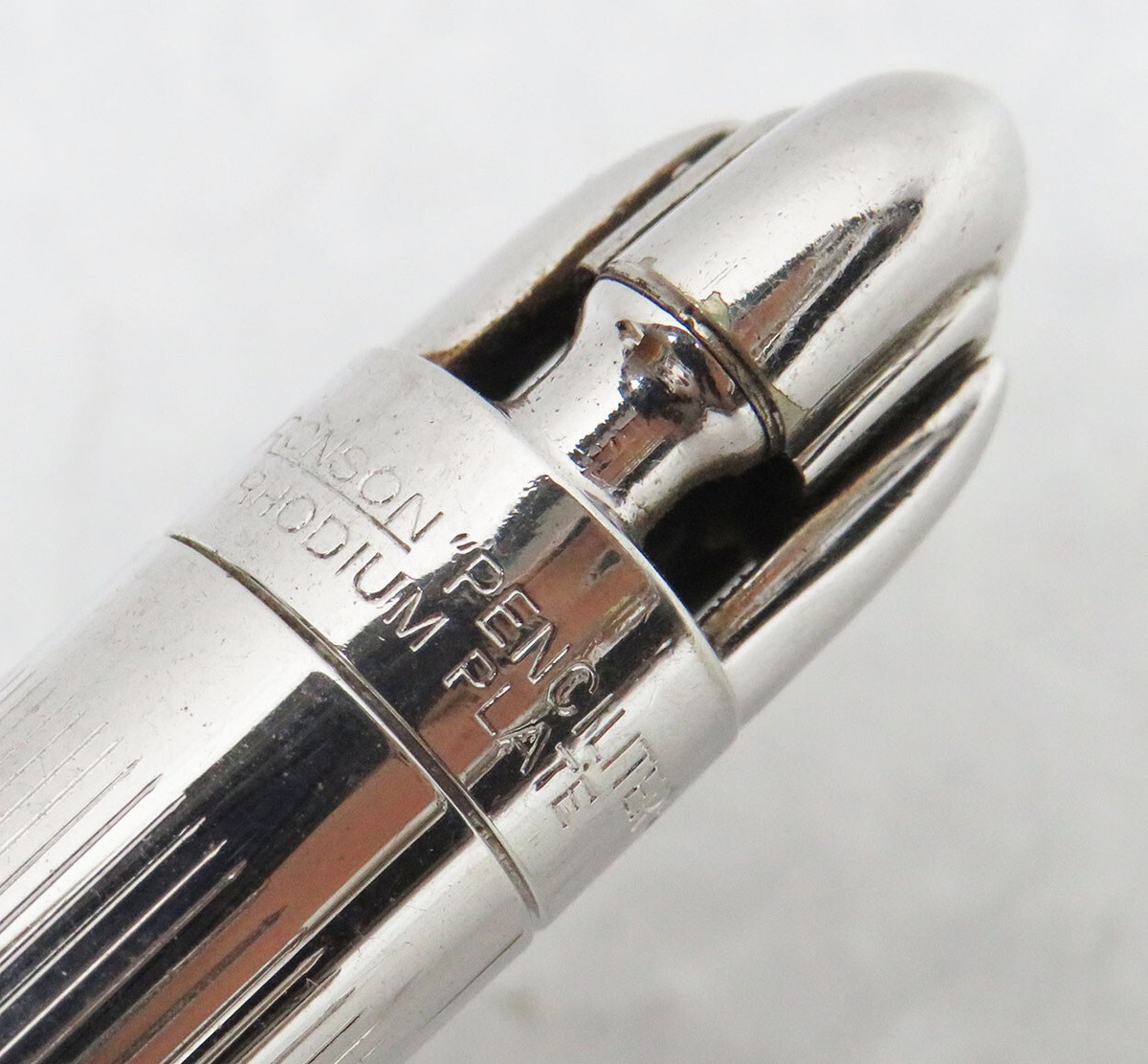 VINTAGE RONSON PENCILITER RHODIUM PLATE PENCIL & LIGHTER PEN IN