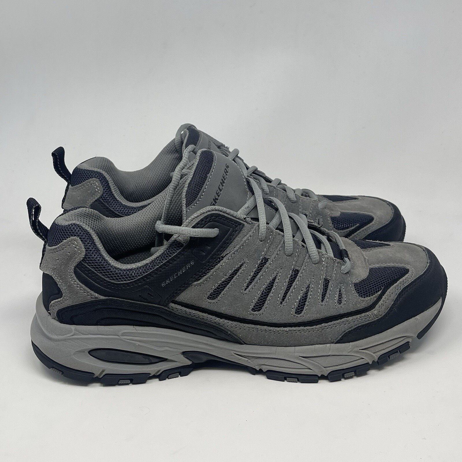 SAOLA Scarpe Skechers Freefall Upturn da uomo 11 5 grigie scamosciate a rete sneaker comode da passeggio