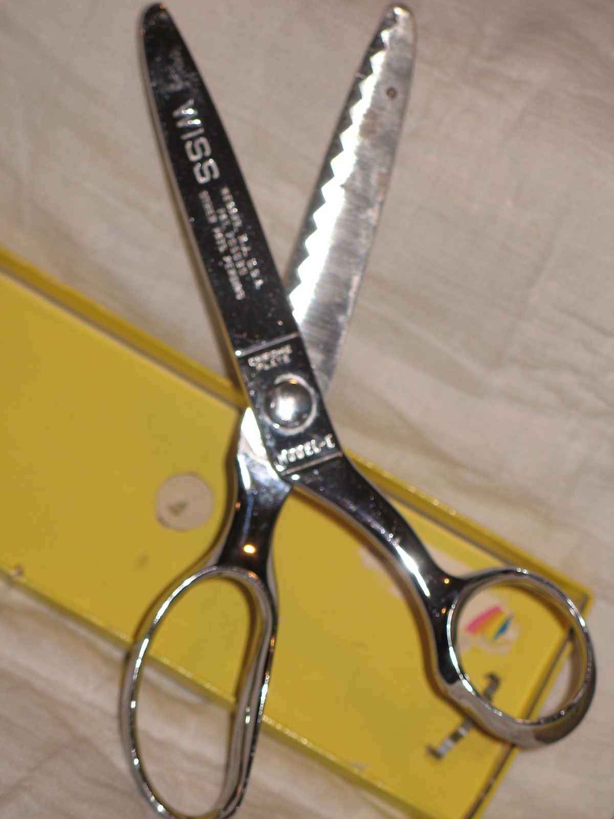 VTG Wiss Model E Pinking Shears Sewing Scissors PINKRITE Chrome w/ BOX