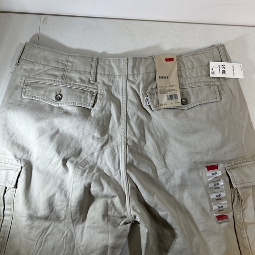 NWT Mens Levis Cargo Pants 38x34 Brown Khaki Tan Beige Pockets Y2K Relaxed Chino - Picture 10 of 18