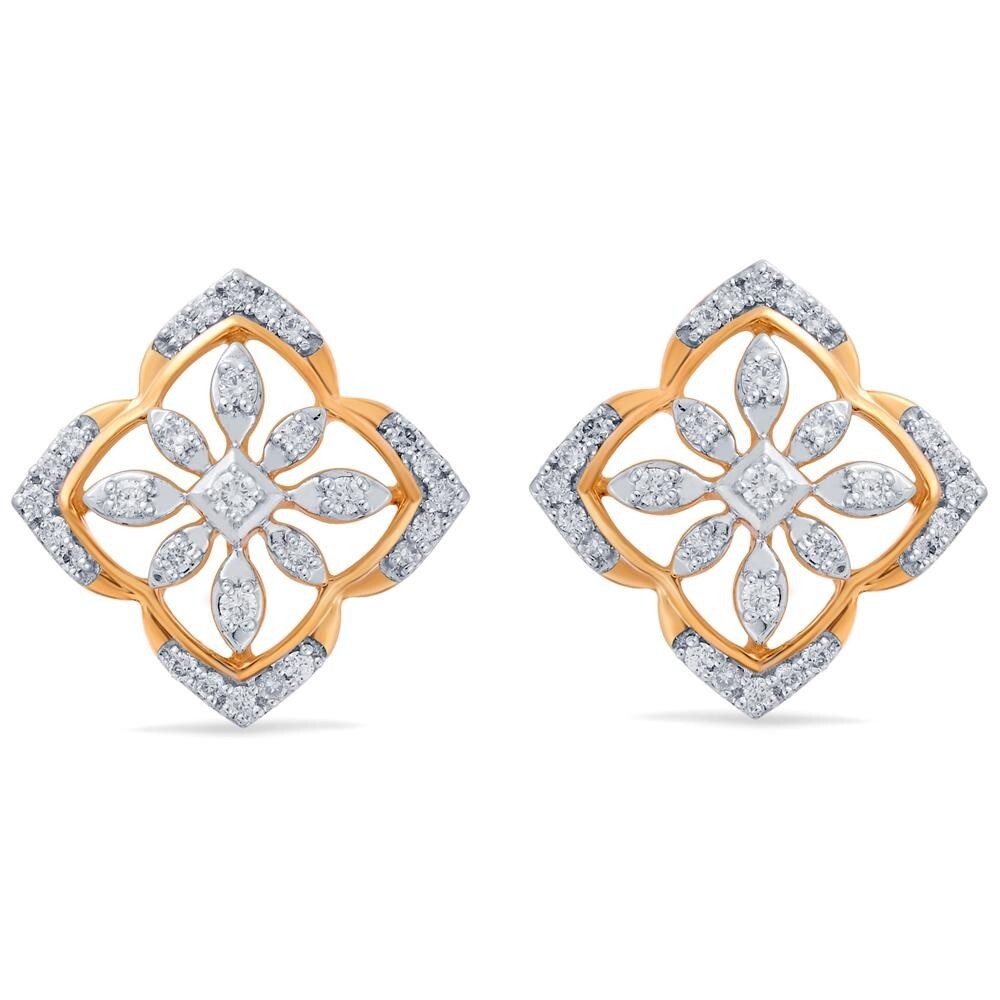 Two-Tone Plated 2.0Ct Round Cut Simulated Diamond Stud Earrings-image