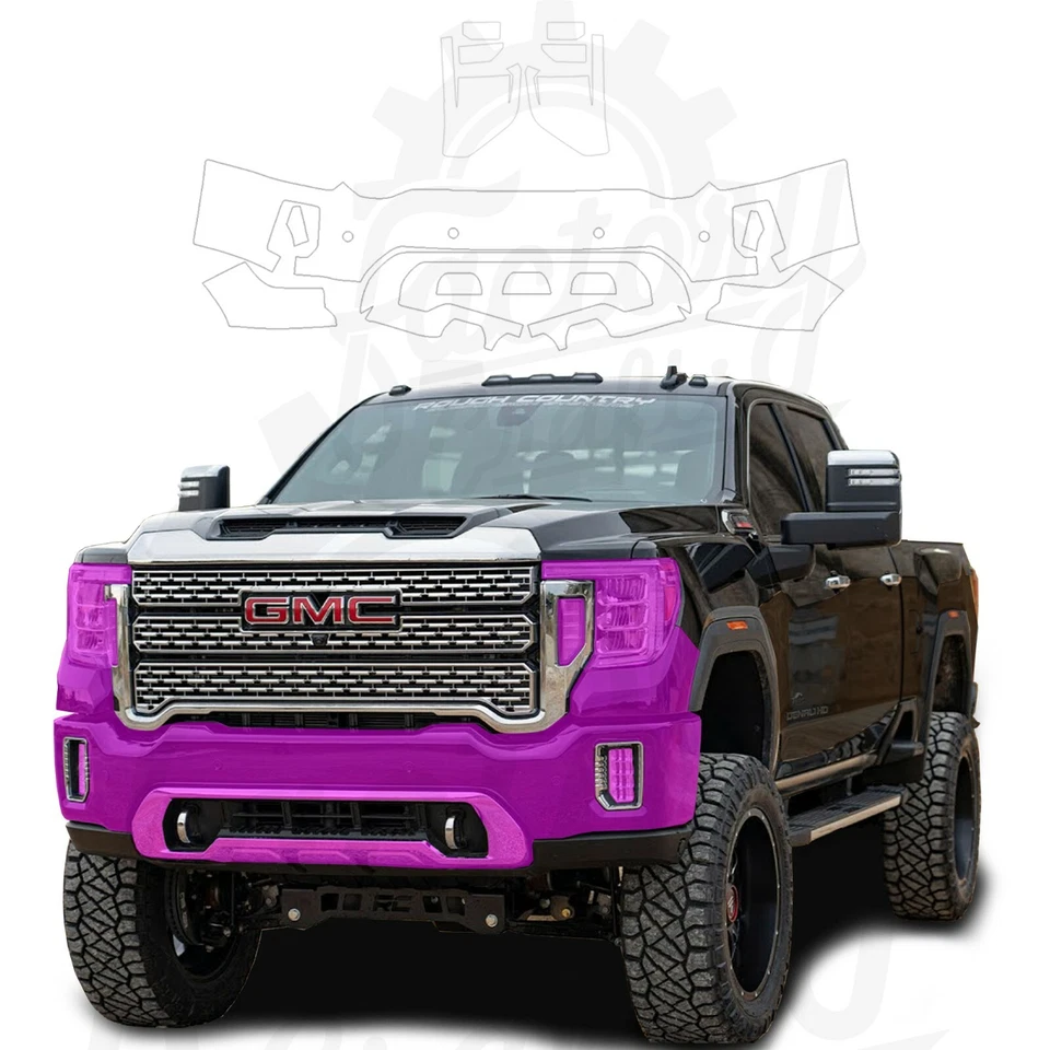 Stone Guard Protection Film Clear Bra PPF For GMC Sierra 3500HD Denali 20-22 B-L - Image 2 of 4