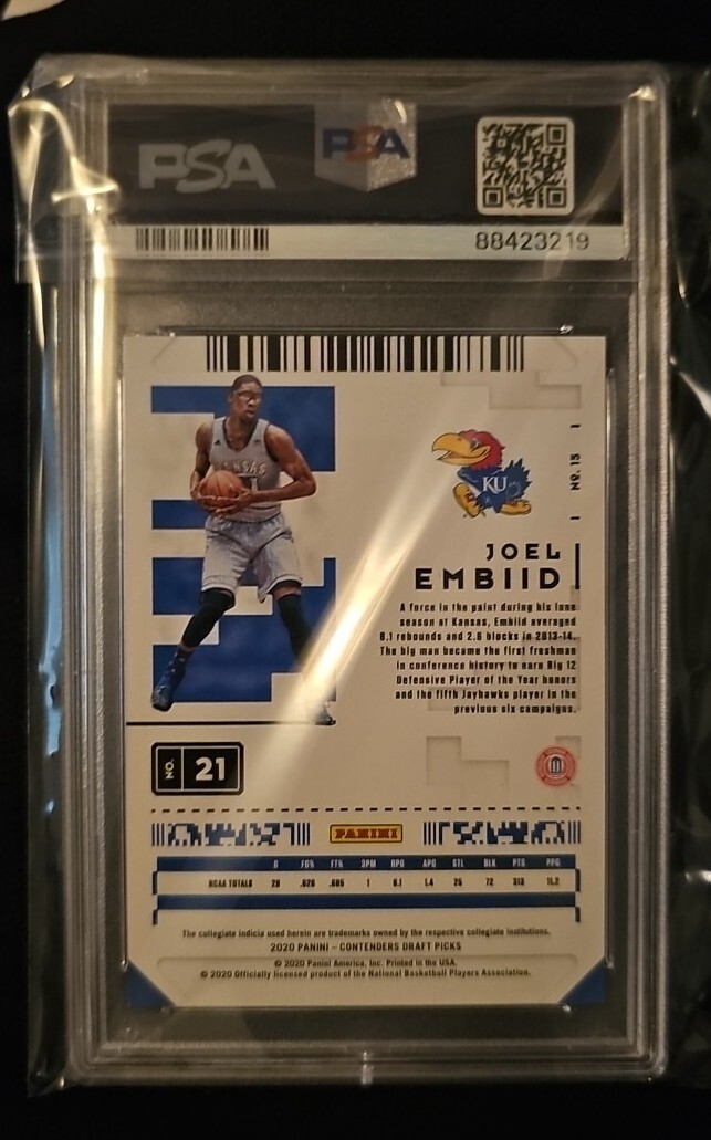 2020 JOEL EMBIID CONTENDERS DP CONFERENCE TICKET PSA 9 SSP