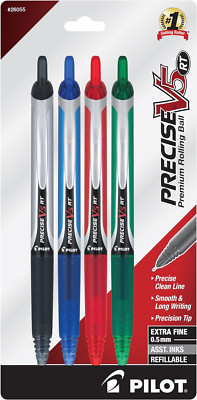 , Precise V5 RT Refillable & Retractable Liquid Ink Rolling Ball Pens, Extra Fin