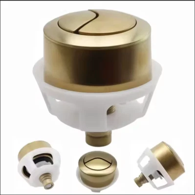 TAPS2TRAPS Brushed Brass Effect SIAMP Optima 50 Replacement D/F Toilet Cistern Push Button