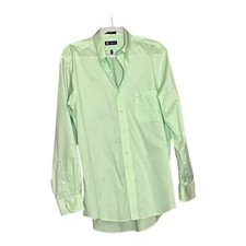 Chaps Men's Wrinkle Free  Button Down Shirt  Lime Green Sz L 16-16 1/2 34/35