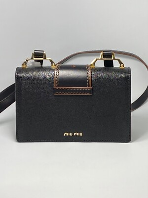 Miu Miu Madras Crystal Embellished Leather Shoulder Bag | eBay