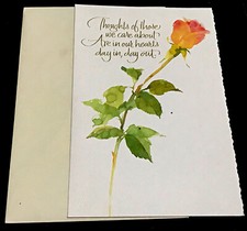 NEW Unused Gibson Thoughts of Sympathy Floral Greeting Card with Envelope NICE