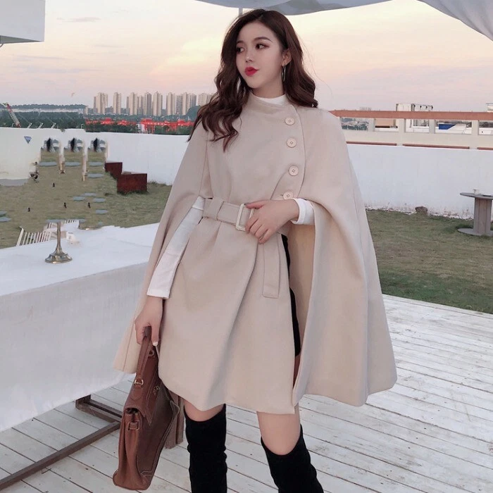 Batwing sleeve shop coat