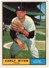1961 Topps #455, HOFer Early Wynn, Chicago White Sox, baseball card