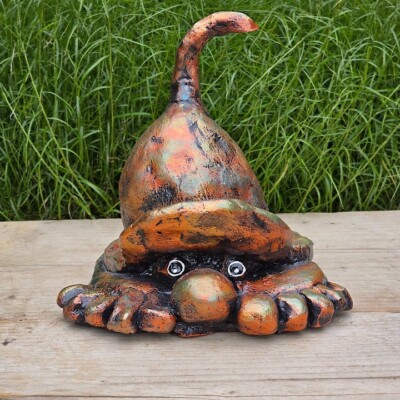 Steinfigur Wichtel Gnom Gartenfigur Troll Kobold aus Steinguss Frostsicher Deko