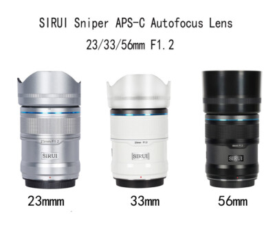 SIRUI Sniper Series APS-C Autofocus Lens 23mm 33mm 56mm focal length lenses