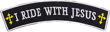 I Ride with Jesus Iron on Sew on Top Rocker Large Back Patch for Jacket Vest