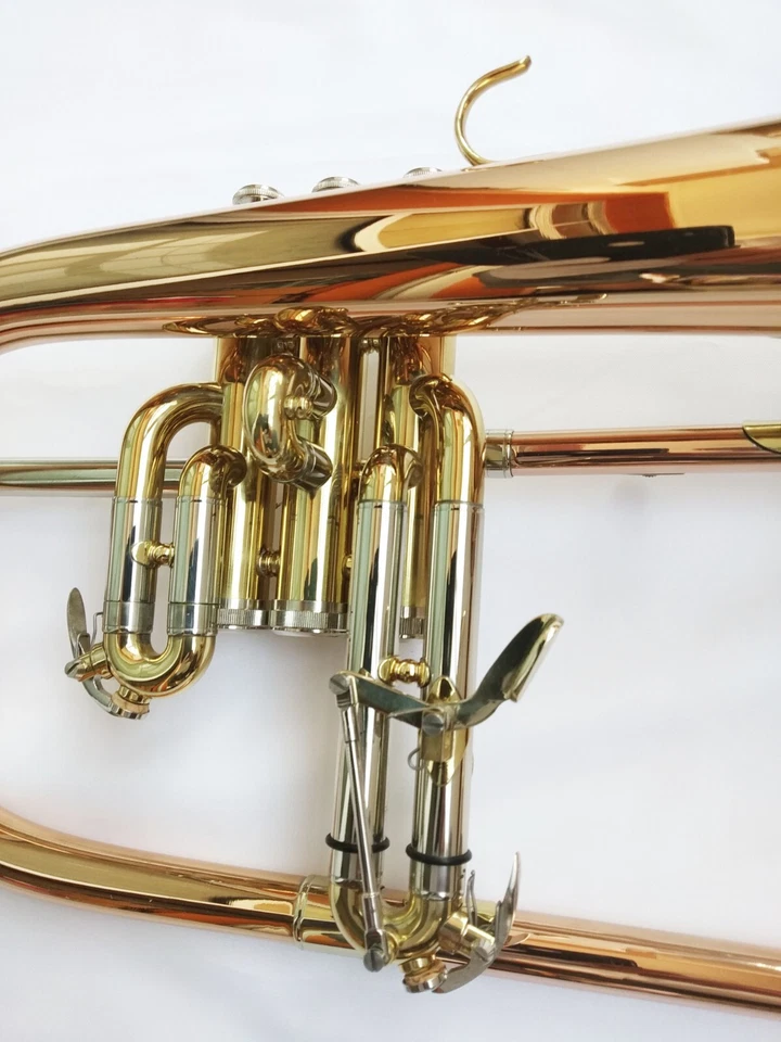 Flugelhorn Kit Red Brass Bb Key Cupronickel sliding Pipe water key  Case new - Image 2 of 4