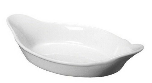 Oval Serving Dishes Pack of 2 x Eared White Porcelain Vegetable 25cm 9.75""