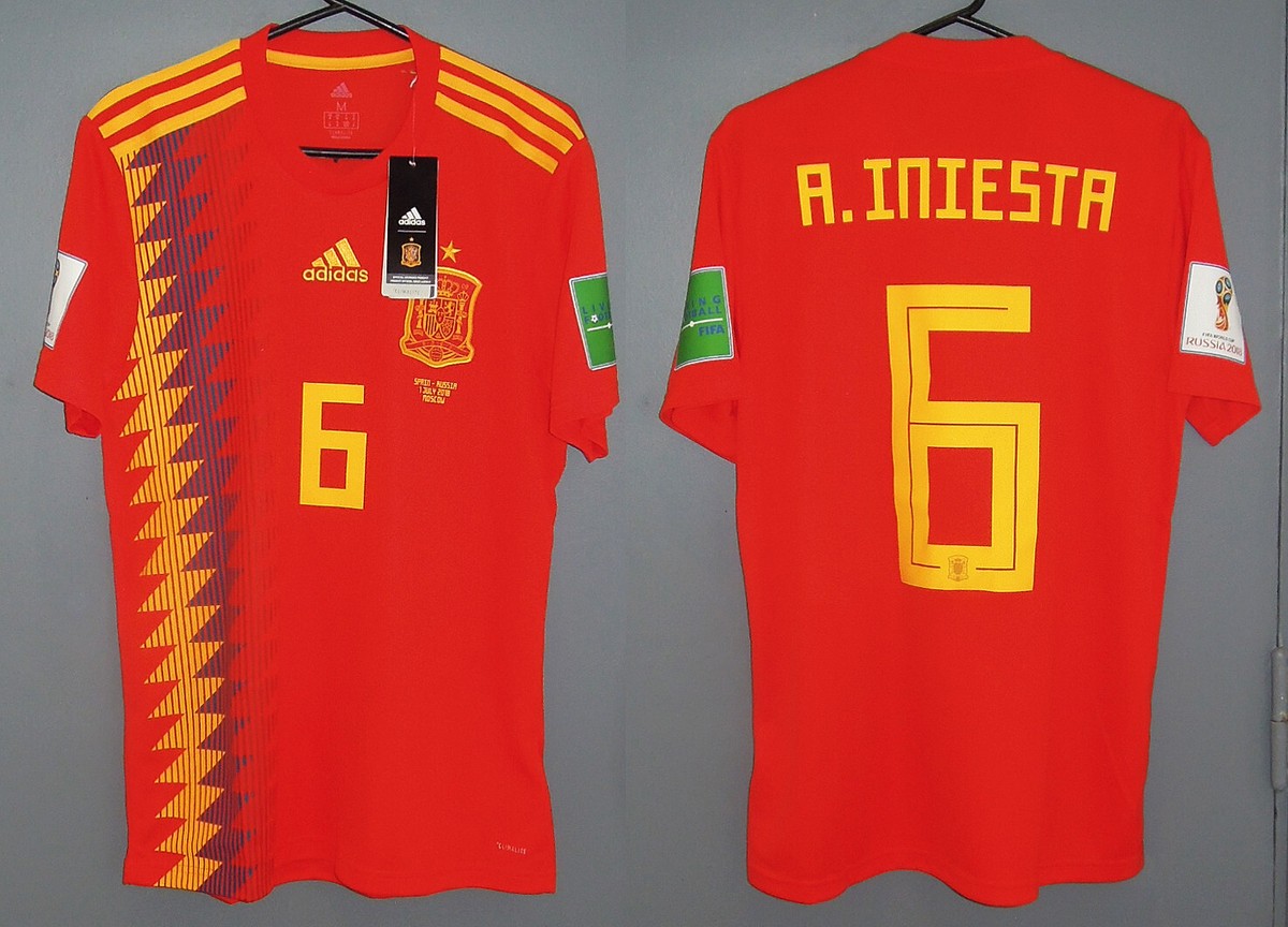 SPAIN jersey 2018 #6 A. INIESTA World Cup vs Russia | eBay