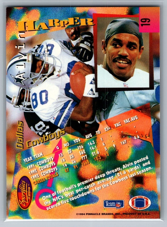 1994 Sportsflics 2000 - #19 Alvin Harper Artist Proof - NM-MT *TEXCARDS* - Image 2 of 2