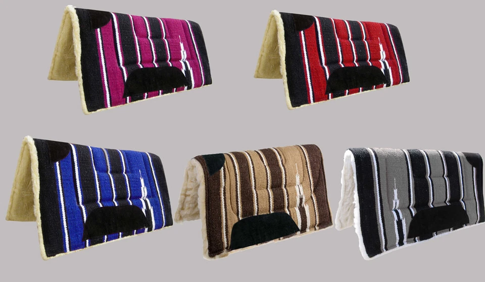 ACES EQUINE WESTERN SCHABRACKE NUMNAH 32 X 32 BRAUN, ROT, BLAU, GRAU 2 ZOLL DICK