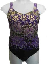 Christina Purple Swimsuit UK 14 Swimming Costume Bathing Suit Padded Violet