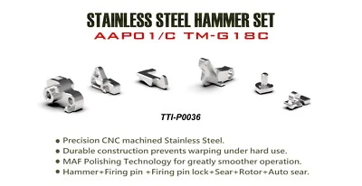 TTI AIRSOFT TTI-P0036 AAP01 / TM G18C GEN3 6pcs CNC Stainless Steel Hammer Set