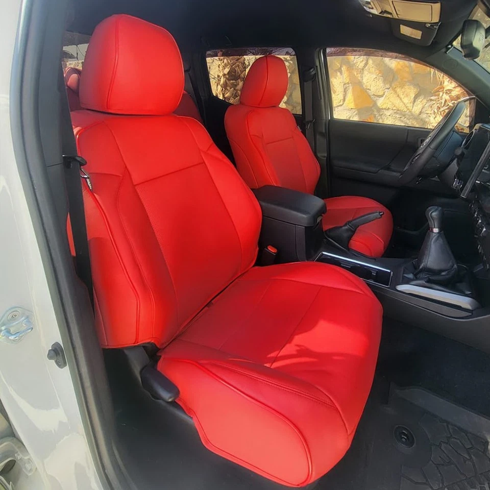 PARA 2001-2025 TOYOTA TACOMA PICAPE MOTOPTES CAPAS DE COURO DE CARRO PERSONALIZADAS - Imagem 4 de 4