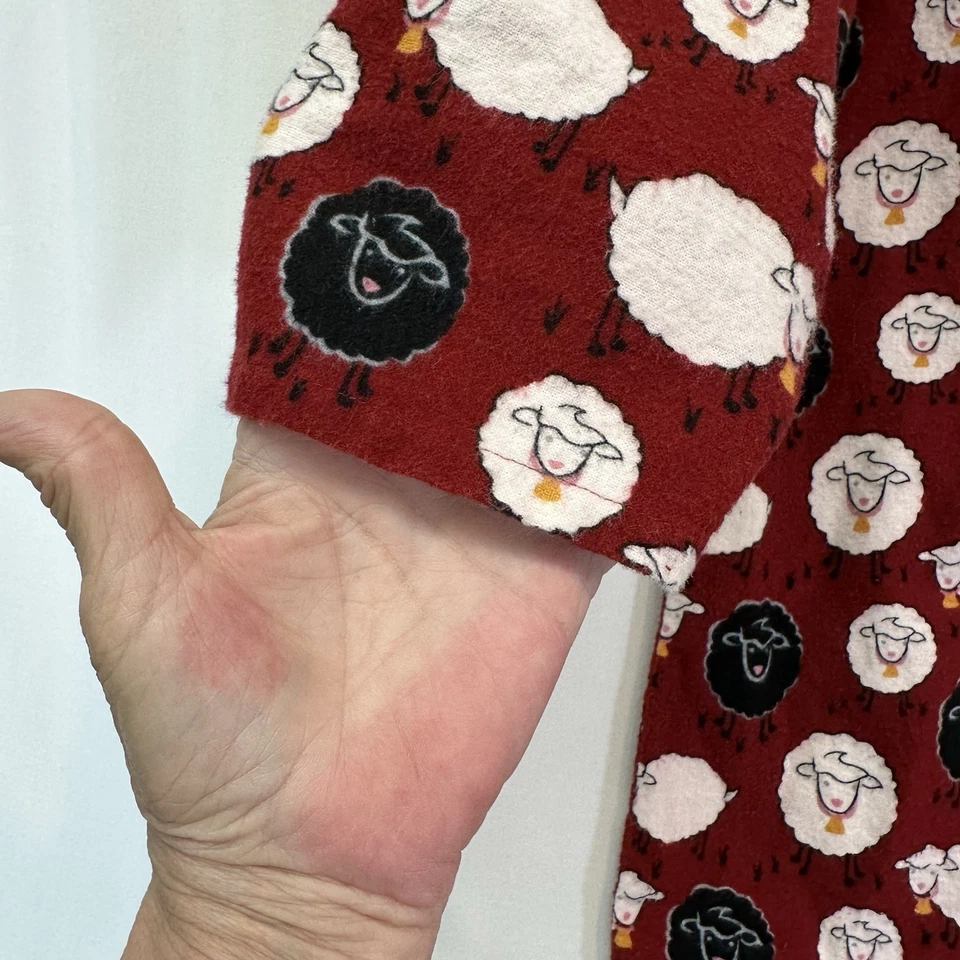 Camisón Woolrich Para Mujer Estampado Rubí Oveja Franela Talla S/M Acogedor Algodón Suave Foto 4 de 4