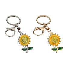 Sunflower Keychain Flower Key Ring Detachable Ornament For Purses Backpacks