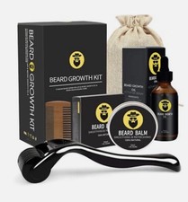 Beard Kit for Men with Beard Growth Oil 2oz Beard Balm Beard Comb Derma Roller
