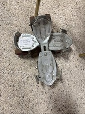 Vintage Adjustable Metal Roller Skates Speed King Sterling Illinois Red Wheels