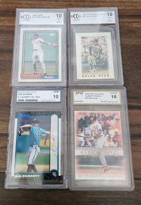 MLB 4 Card H.O.F. Slabs Puljos Burnett, Ryan And Gonzalez All 10's
