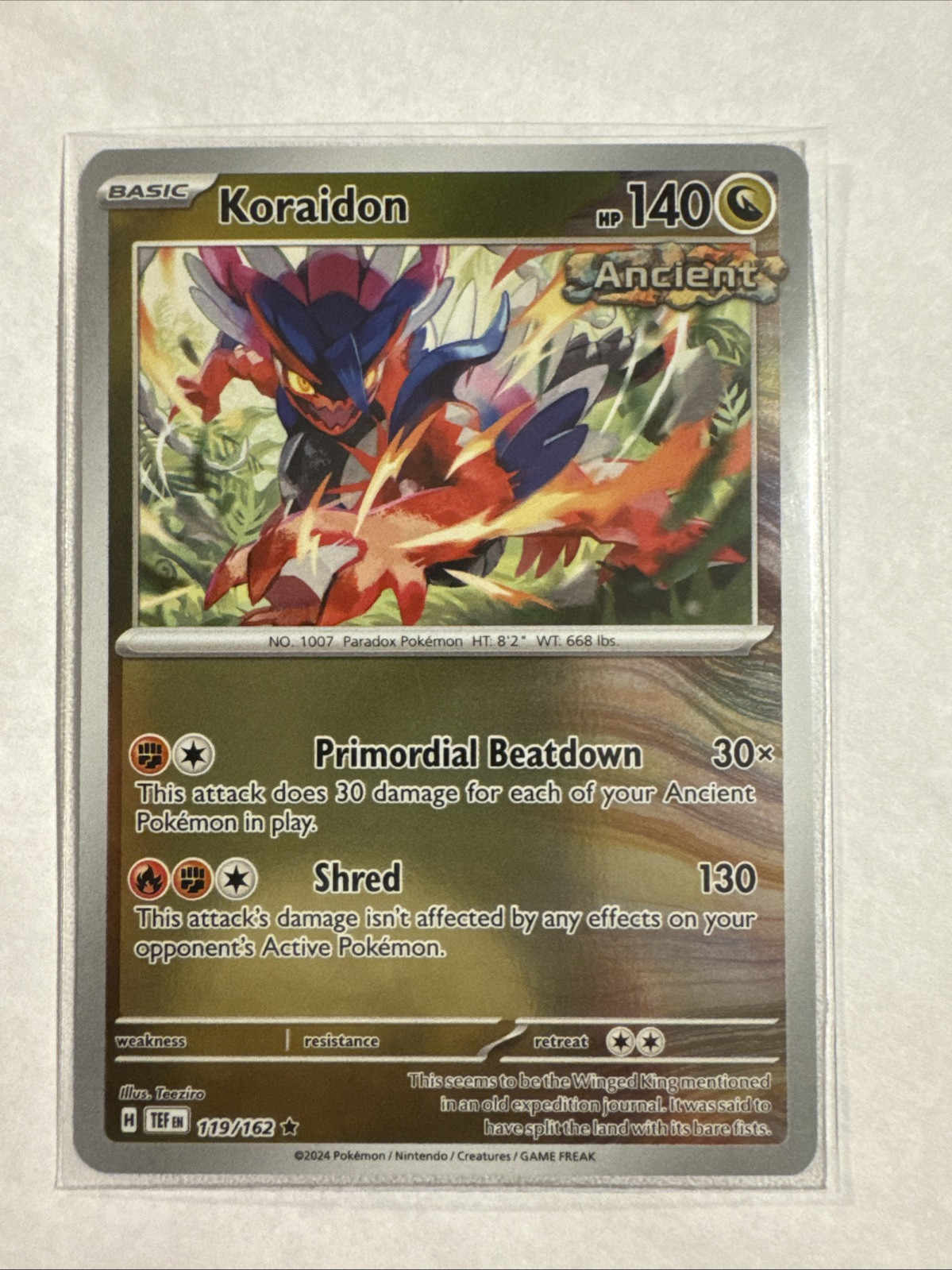KORAIDON 119/162 TEMPORAL FORCES POKEMON (REVERSE HOLO, NM)